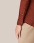 Eton Herringbone Woven Pattern Soft Brushed Lightweight Flannel Shirt Red
