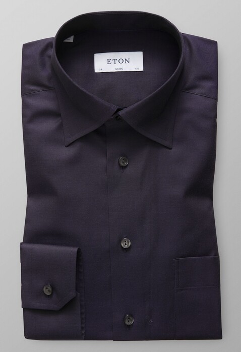 Eton Hidden Button Down Shirt Ultra Dark Purple
