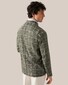 Eton Hopsack Weave Check Wool Silk Linen Overshirt Dark Green