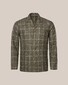 Eton Hopsack Weave Check Wool Silk Linnen Overshirt Donker Groen