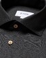 Eton Houndstooth Brushed Soft Lightweight Merino Wool Shirt Black