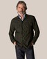 Eton Houndstooth Cotton-Wool-Cashmere Flanel Overshirt Donker Groen