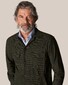 Eton Houndstooth Cotton-Wool-Cashmere Flannel Overshirt Dark Green