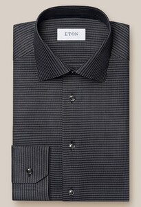 Eton Houndstooth Signature Twill Overhemd Donker Grijs