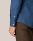 Eton Italian Woven Indigo Dyed Lightweight Denim Overhemd Donker Blauw