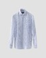 Eton Italian Woven Wide Striped Organic Lightweight Linen Shirt Blue