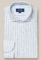 Eton Italian Woven Wide Striped Organic Lightweight Linen Shirt Light Blue