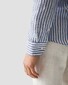 Eton Italian Woven Wide Striped Organic Lightweight Linnen Overhemd Blauw