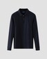 Eton Jacquard Diamond Pattern Filo di Scozia Cotton Poloshirt Navy