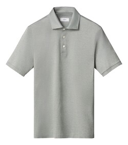 Eton Jacquard Filo di Scozia Polo Shirt Midden Groen