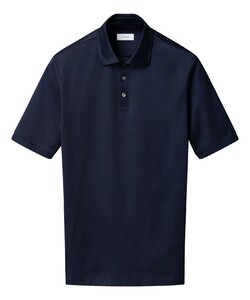 Eton Jacquard Filo di Scozia Polo Shirt Poloshirt Navy