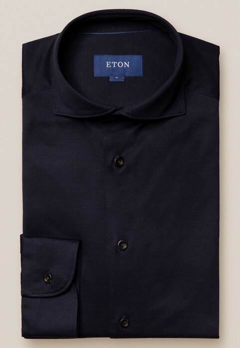 Eton Jersey Extreme Cutaway Overhemd Navy