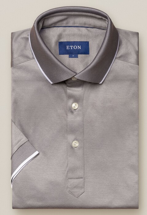 Eton Jersey Polo Shirt Filo Di Scozia Grijs
