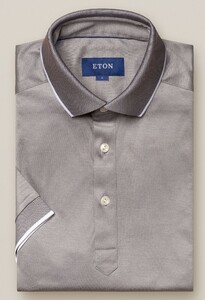 Eton Jersey Polo Shirt Filo Di Scozia Polo Grijs