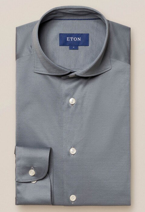 Eton Jersey Uni Overhemd Donker Grijs