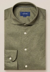 Eton Jersey Uni Overhemd Groen