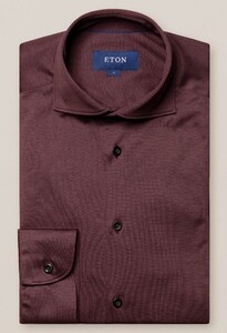 Eton Jersey Wide Spread Shirt Overhemd Burgundy
