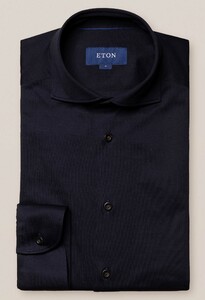 Eton Jersey Wide Spread Shirt Overhemd Dark Navy