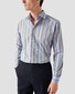 Eton John's Shirt Signature Poplin Fantasy Multicolor Stripe Overhemd Paars-Multi