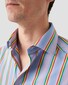 Eton John's Shirt Signature Poplin Fantasy Multicolor Stripe Overhemd Paars-Multi