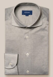 Eton King Knit Filo di Scozia Cotton Shirt Green