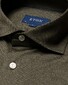 Eton King Knit Filo di Scozia Overhemd Donker Groen