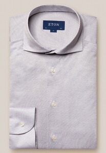 Eton King Knit Filo di Scozia Overhemd Grijs