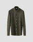 Eton King Knit Foli di Scozia Cotton Horn Effect Buttons Overhemd Donker Groen