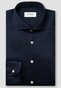 Eton King Knit Foli di Scozia Cotton Horn Effect Buttons Shirt Dark Evening Blue