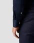 Eton King Knit Foli di Scozia Cotton Horn Effect Buttons Shirt Dark Evening Blue