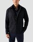 Eton King Knit Foli di Scozia Cotton Horn Effect Buttons Shirt Dark Evening Blue