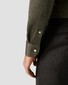 Eton King Knit Foli di Scozia Cotton Horn Effect Buttons Shirt Dark Green