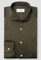 Eton King Knit Foli di Scozia Cotton Horn Effect Buttons Shirt Dark Green