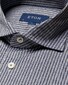 Eton King Knit Striped Herringbone Fine Filo di Scozia Cotton Overhemd Navy
