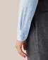 Eton King Knit Striped Herringbone Fine Filo di Scozia Cotton Shirt Light Blue