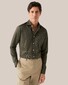 Eton King Knit Wide Spread Collar Overhemd Donker Groen