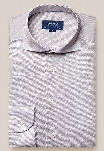Eton King Knit Wide Spread Collar Overhemd Grijs