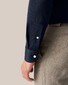 Eton King Knit Wide Spread Collar Overhemd Night Blue
