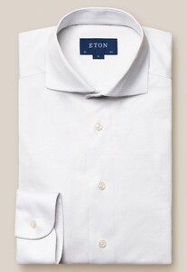 Eton King Knit Wide Spread Collar Overhemd Off White