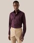 Eton King Knit Wide Spread Collar Shirt Dark Purple