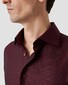 Eton King Oxford Luxury Basketweave Texture Shirt Dark Red