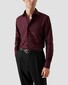 Eton King Oxford Luxury Basketweave Texture Shirt Dark Red