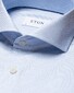 Eton Knit Effect Extreme Cutaway Katoen Lyocell Stretch Overhemd Licht Blauw