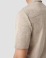 Eton Knit Jacquard Fine Zig Zag Filo di Scozia Cotton Overhemd Beige