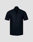 Eton Knit Jacquard Fine Zig Zag Filo di Scozia Cotton Overhemd Blauw