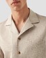 Eton Knit Jacquard Fine Zig Zag Filo di Scozia Cotton Shirt Beige