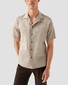 Eton Knit Jacquard Fine Zig Zag Filo di Scozia Cotton Shirt Beige