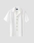 Eton Knit Jacquard Fine Zig Zag Filo di Scozia Cotton Shirt White