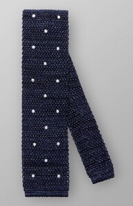 Eton Knit Silk Cotton Polka Dot Das Navy
