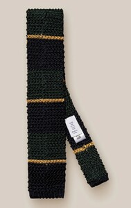 Eton Knitted Color Block Tie Dark Green-Navy
